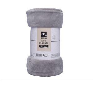 Manta flannel gris 130 x 170 cm