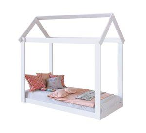 Cama casita Montessori blanco