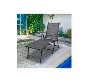 Reposera Aluminio Plegable Gris