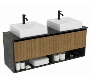 Mueble baño aéreo BN3685.0100 café/negro46.5x120x38.4 cm
