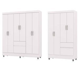 Combo clóset 6 puertas + clóset 4 puertas blanco