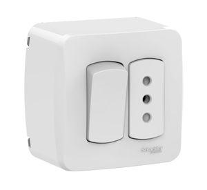 Casquete armado 9/12 16A + Toma corriente 10A blanco