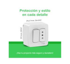 Casquete armado 9/12 16A + Toma corriente 10A blanco