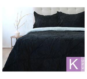 Cubrecama Jacquard sherpa negro 2.5 plazas