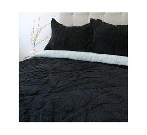 Cubrecama Jacquard sherpa negro 2.5 plazas