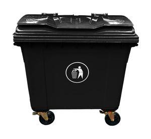 Contenedor basura con ruedas negro 1100 lt