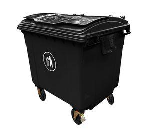 Contenedor basura con ruedas negro 1100 lt
