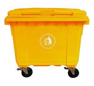 Contenedor basura con ruedas amarillo 660 lt