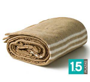 Frazada Listada Beige 1.5 plazas