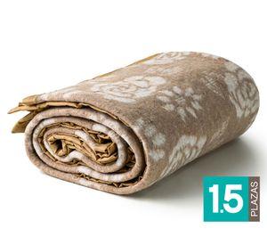 Frazada Floral Beige 1.5 plazas
