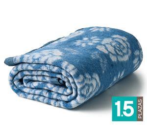 Frazada Floral Azul 1.5 plazas