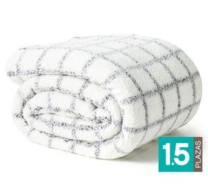 Frazada Cuadros Blanco 1.5 plazas
