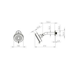 Difusor flex Serino 1/2” HI cromo/negro