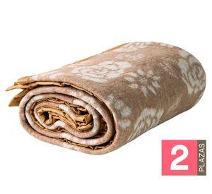 Frazada Floral Beige 2 plazas