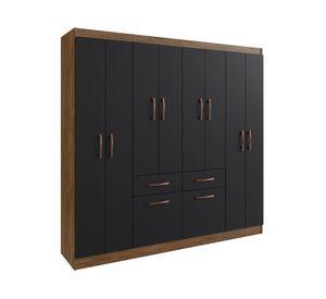 Clóset 8 puertas 2 cajones 2 zapateras 58808 preto negro