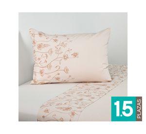 Juego de sábana 1.5 plazas 200 hilos Elisse beige