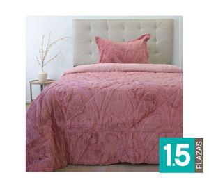Cubrecama Jacquard rosa 1.5 plazas