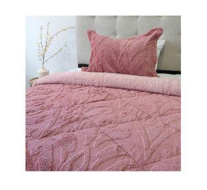 Cubrecama Jacquard rosa 1.5 plazas