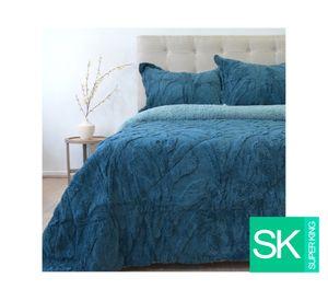 Cubrecama Jacquard azul Súper King