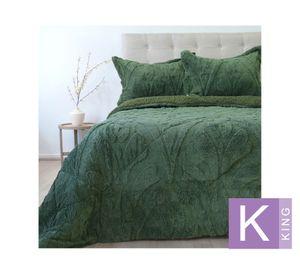 Cubrecama Jacquard verde King