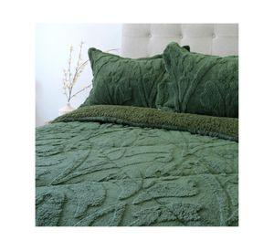 Cubrecama Jacquard verde King