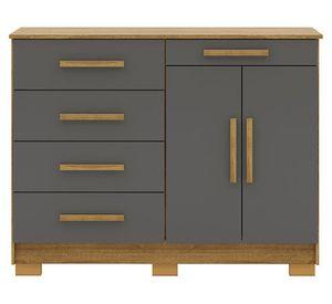 Cómoda 5 cajones 2 puertas Americana gris