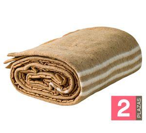 Frazada Listada Beige 2 plazas