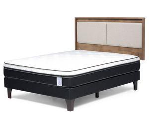 Cama europea New Style 6 2 plazas base normal + respaldo