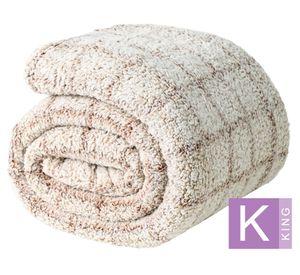 Frazada Cuadros Beige King