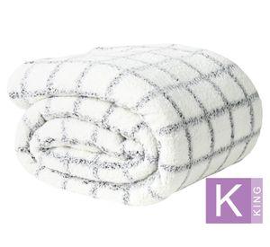 Frazada Cuadros Blanco King