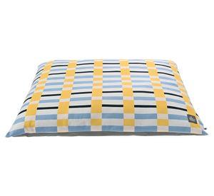 Cojín estampado rayas azul