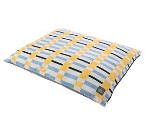 Cojín estampado rayas azul