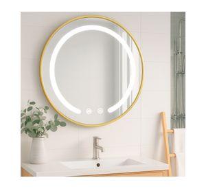 Espejo redondo luz LED 3 colores 80 cm