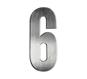 Número casa 6 aluminio 7.5 x 3 cm