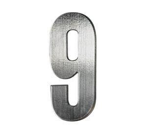 Número casa 9 aluminio 7.5 x 3 cm