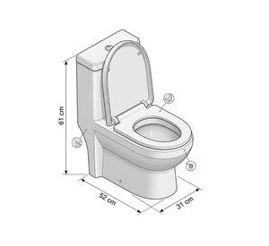 WC One Piece a piso 27 cm WCKINDER blanco