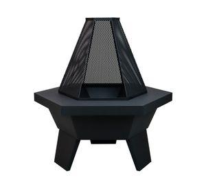 Brasero Rain 1 quemador negro mate.