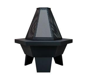 Brasero Rain 1 quemador negro mate