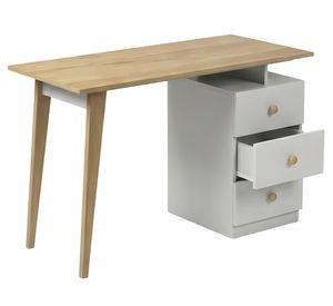 Escritorio 3 cajones Everest blanco y roble miel 120x77x58 cm