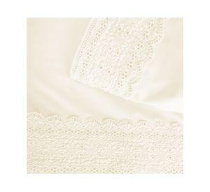 Juego de sábanas 2 plazas 180 hilos Broderie marfil