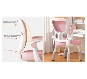 Silla de escritorio ergonómica infantil rosado