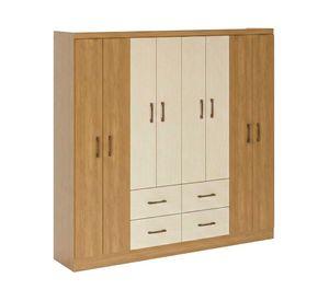 Clóset 8 puertas 8P4C roble/beige 177x183x40 cm