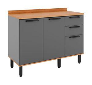 Mueble base cocina Castaña canela/ceniza 120 cm 3 puertas