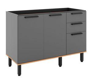 Mueble base lavaplatos Castaña canela/ceniza 120 cm 3 puertas