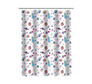 Cortina baño espacio 180x180 cm + ganchos