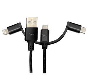 Cable 3 en1 certificado 9269 1m negro