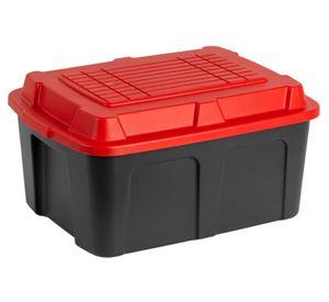 Baúl gris/rojo polipropileno 100 litros