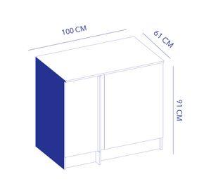 Mueble base cocina Andes blanco/carvalo