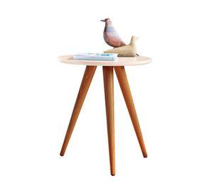 Mesa lateral redonda Alba 50x44x44 cm off white