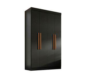 Clósets 4 puertas Paris negro 200x119x47 cm
